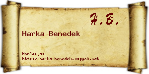 Harka Benedek névjegykártya